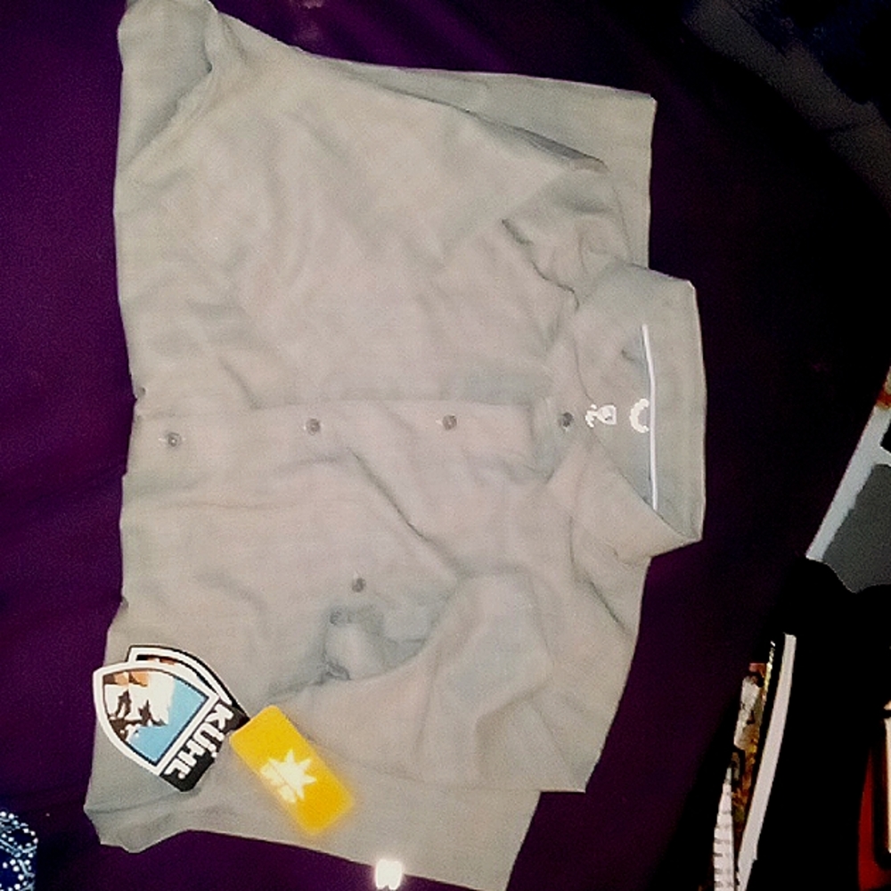 Gray button up shirt